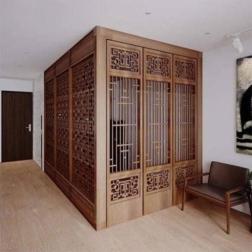 Vách Ngăn Không Gian Thờ Với Phòng Khách VN-4428