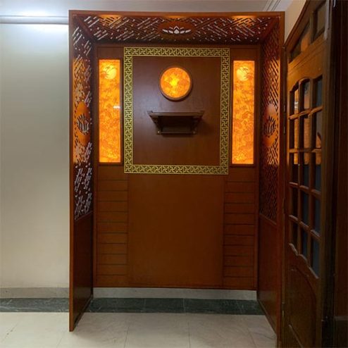 Vách Ngăn Phòng Thờ Đẹp Gỗ MDF VN-4352