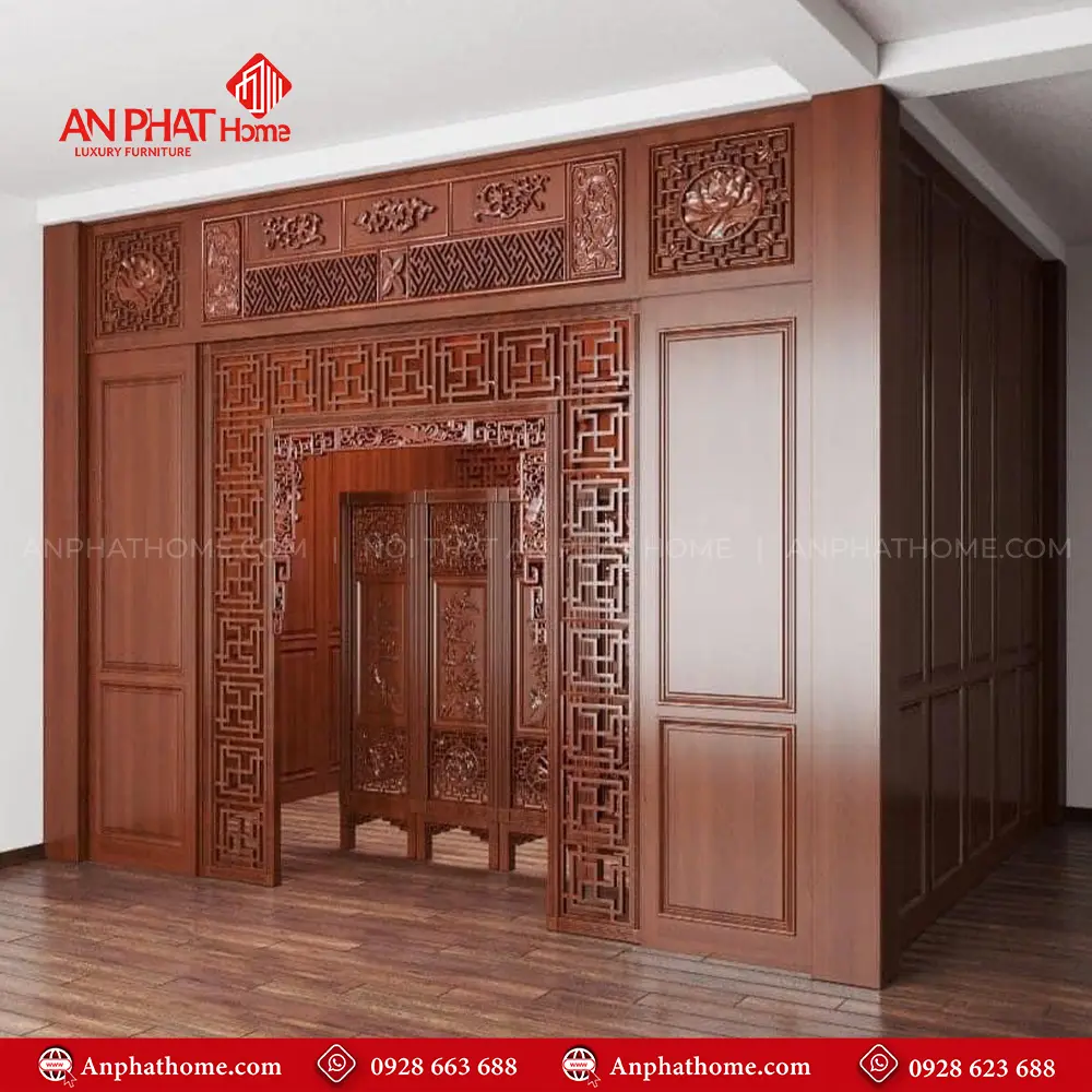 Vách Ngăn Phòng Thờ Kết Hợp Cửa VN-4377 3 Vách Ngăn Phòng Thờ Kết Hợp Cửa VN-4377