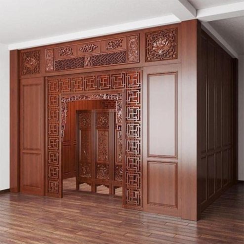 Vách Ngăn Phòng Thờ Kết Hợp Cửa VN-4377