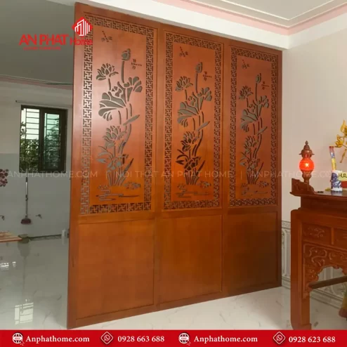 Vách Ngăn Phòng Thờ Với Phòng Khách VN-4306