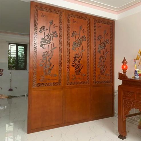 Vách Ngăn Phòng Thờ Với Phòng Khách VN-4306