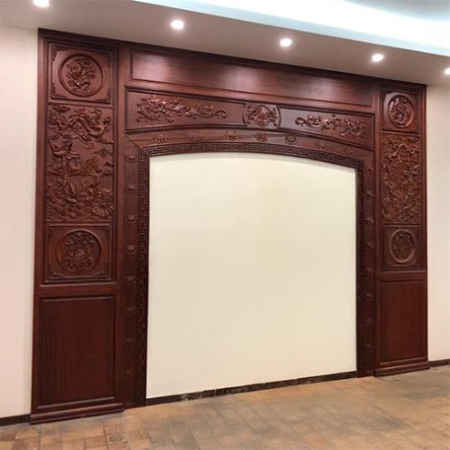 Vách Ốp Bàn Thờ Gỗ Gụ VN-4373