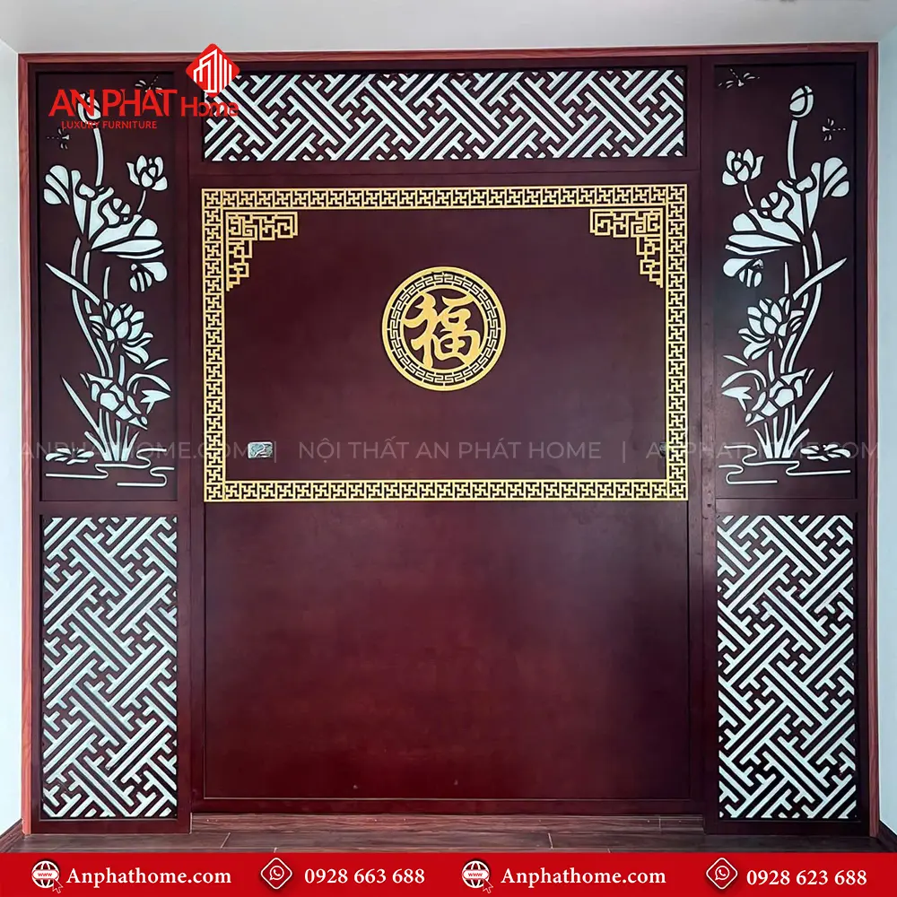 Vách Ốp Bàn Thờ Kèm Cửa Võng Thiết Kế Đơn Giản VN-4409 6 Vách Ốp Bàn Thờ Kèm Cửa Võng Thiết Kế Đơn Giản VN-4409