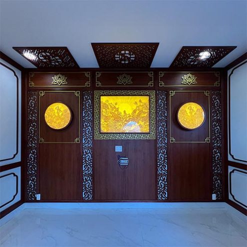 Vách Ốp Không Gian Thờ Biệt Thự Đẹp VN-4313