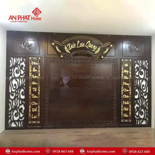 Vách Ốp Phòng Thờ Gỗ Gụ VN-4303