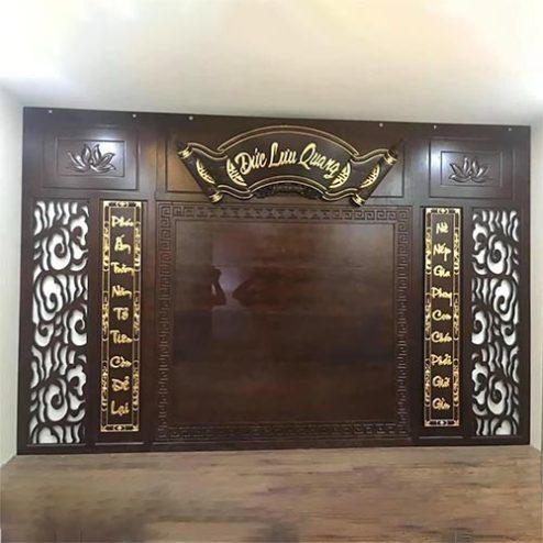 Vách Ốp Phòng Thờ Gỗ Gụ VN-4303