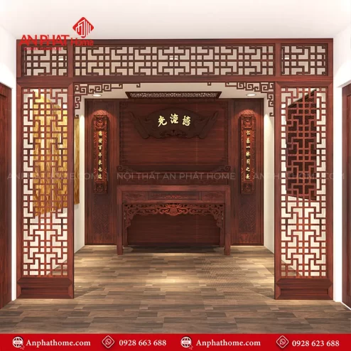 Vách Phòng Thờ Đơn Giản Gỗ MDF VN-4390