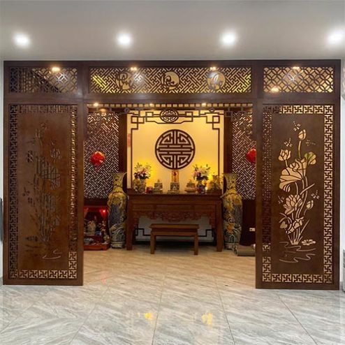 Vách Phòng Thờ Kết Hợp Cửa Vách Hiện Đại VN-4335