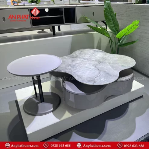 Bàn trà đôi mặt đá đẹp hiện đại B-3050 An Phát Home