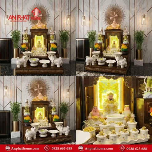 Bàn Thần Tài Đẹp Hiện Đại Mái Bằng BT-2695