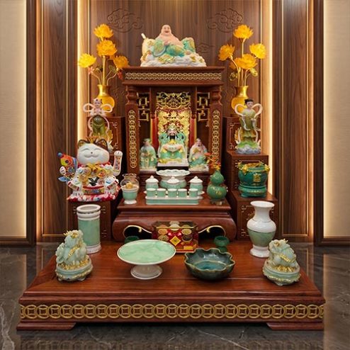 Bàn Thần Tài Gỗ Hương Đá Cao Cấp Đồ Thờ Nhập Khẩu BT-2733