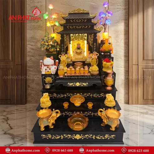 Bàn Thần Tài Sang Trọng Gỗ Hương Cao Cấp Đồ Thờ Lưu Ly Nhập Khẩu BT-2737