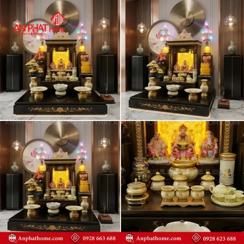 Ban Thần Tài Thổ Địa Cao Cấp Mái Bằng Đồ Thờ Bát Nhã Tâm Kinh BT-2693