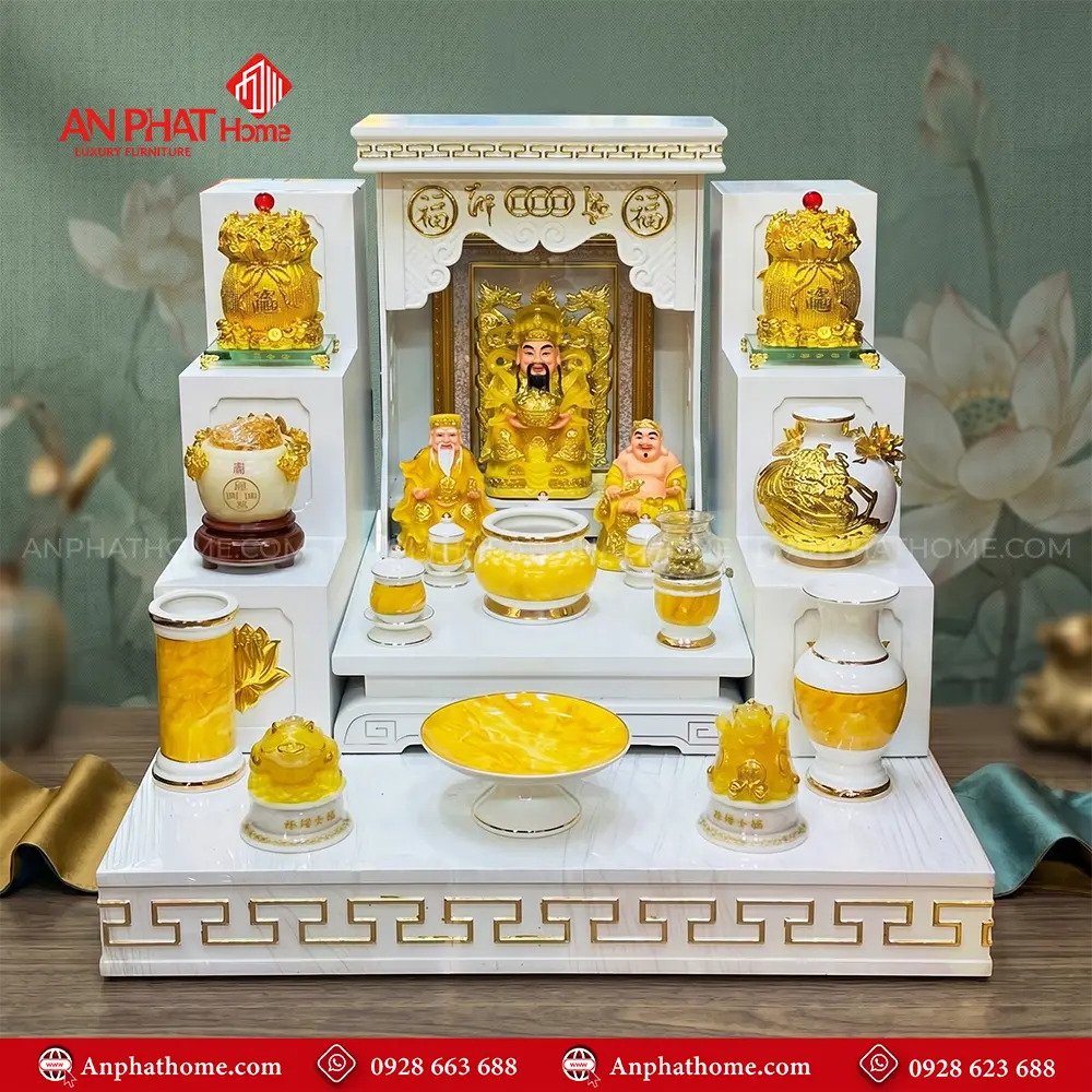 Bàn Thờ Thần Tài Đẹp Đủ Đồ Thờ BT-2682