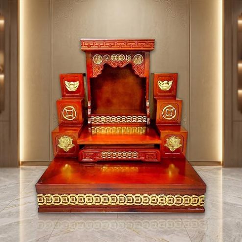 Bàn Thờ Thần Tài Thổ Địa Mẫu Mái Bằng Đẹp BT-2686