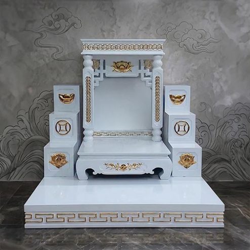 Bàn Thờ Thần Tài Trắng Hiện Đại Đẹp BT-2677