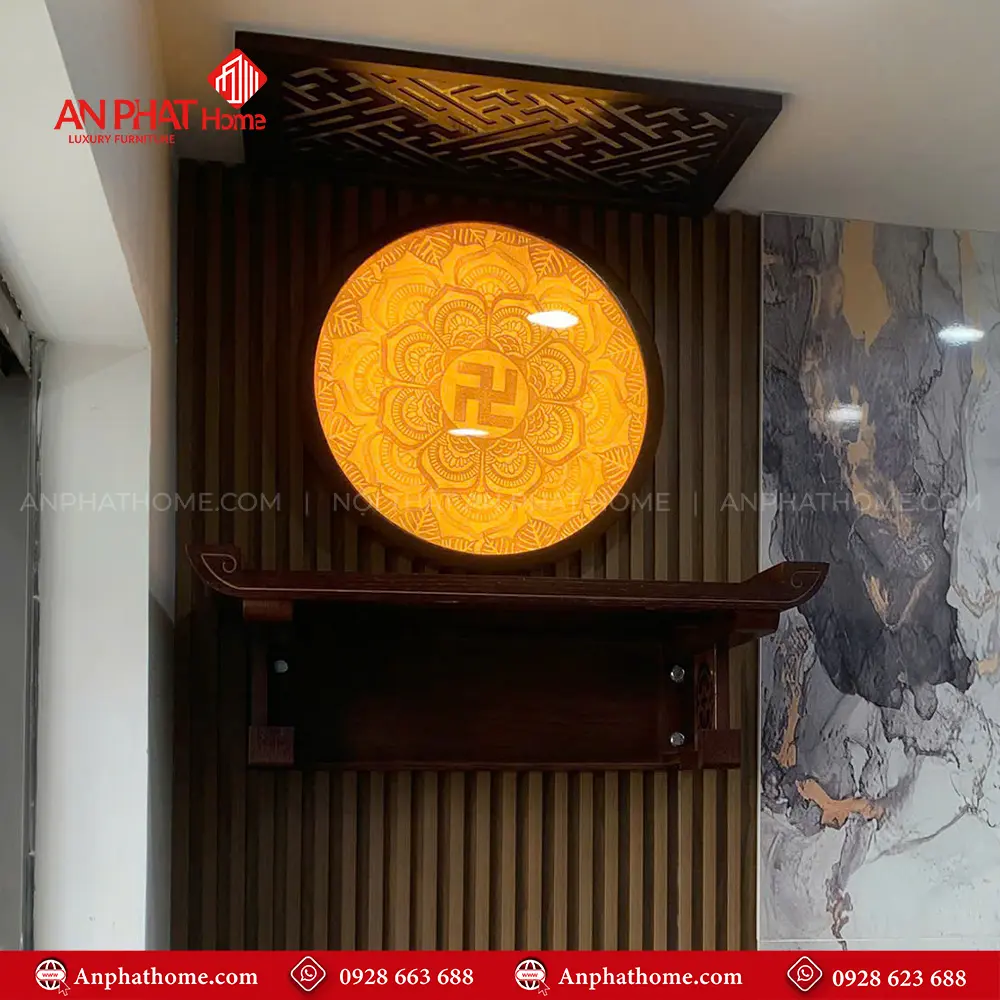 Bàn Thờ Treo Tường Chung Cư Kết Hợp Vách Gỗ Nan Sóng BT-2666 9 Bàn Thờ Treo Tường Chung Cư Kết Hợp Vách Gỗ Nan Sóng BT-2666