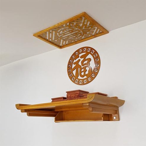 Bàn Thờ Treo Tường Đẹp Gỗ Mít Mẫu Đơn Giản BT-2624