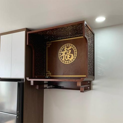 Bàn Thờ Treo Tường Gỗ Cao Cấp Tự Nhiên BT-2673