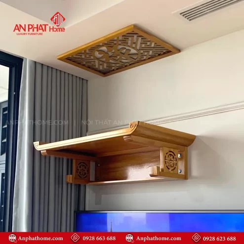 Bàn Thờ Treo Tường Gỗ Mít Đơn Giản Chân Thọ BT-2619