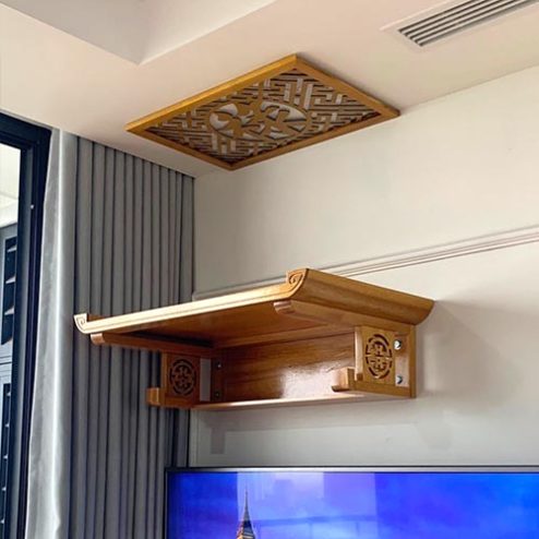 Bàn Thờ Treo Tường Gỗ Mít Đơn Giản Chân Thọ BT-2619