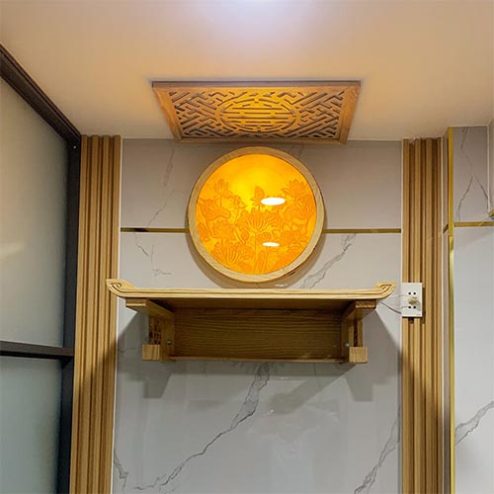 Bàn Thờ Treo Tường Gỗ Sồi Đẹp BT-2655