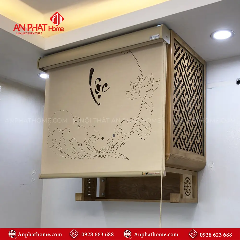 Bàn Thờ Treo Tường Hiện Đại Kết Hợp Rèm Vải Cao Cấp BT-2611 9 Bàn Thờ Treo Tường Hiện Đại Kết Hợp Rèm Vải Cao Cấp BT-2611