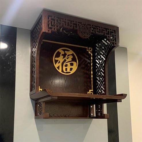 Bàn Thờ Treo Tường Kết Hợp Vách 2 Bên Hiện Đại BT-2636