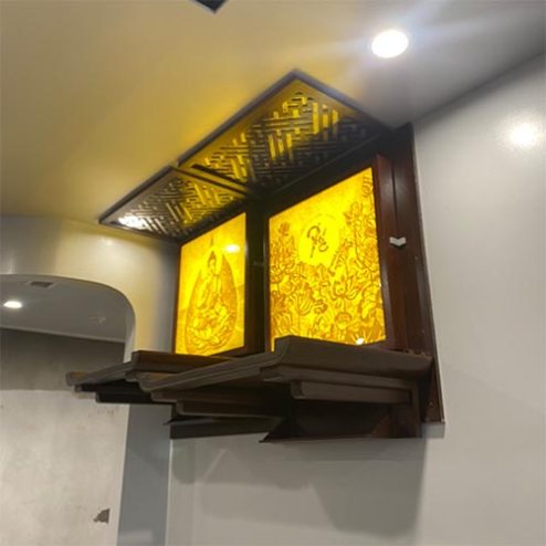 Bàn Thờ Treo Tường Phật Kết Hợp Gia Tiên Mẫu Đẹp BT-2661