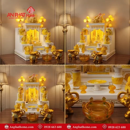 Mẫu Bàn Thờ Ông Địa Hiện Đại Cao Cấp Đồ Thờ Vàng BT-2681