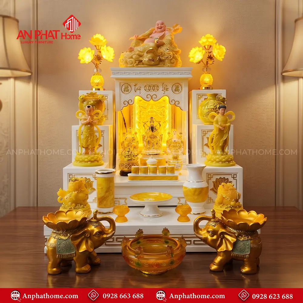 Mẫu Bàn Thờ Ông Địa Hiện Đại Cao Cấp Đồ Thờ Vàng BT-2681