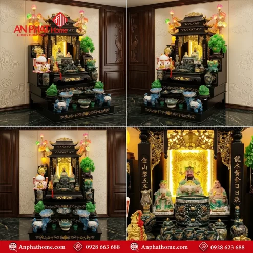 Mẫu Bàn Thờ Thần Tài Cao Cấp Đồ Thờ Men Màu Đắp Nổi Bát Tràng BT-2732