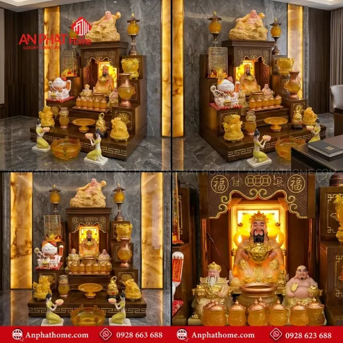 Mẫu Bàn Thờ Thần Tài Đồ Thờ Lưu Ly Cao Cấp BT-2697