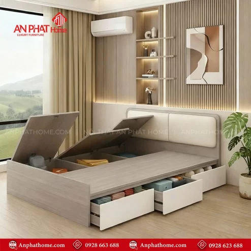 Giường ngủ bọc nệm cao cấp GN-374