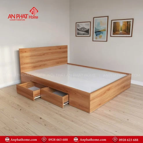 Giường ngủ gỗ MDF 2 ngăn kéo tiện dụng GN-364