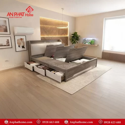 Giường ngủ gỗ công nghiệp đẹp hiện đại