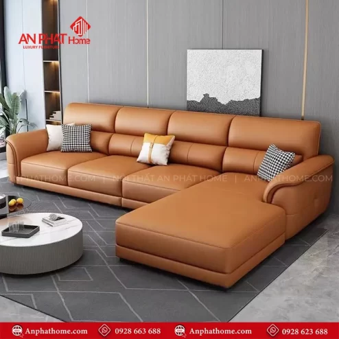 Sofa góc chữ L đẹp bọc da cao cấp F-1374