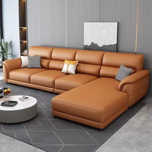 Sofa góc chữ L đẹp bọc da cao cấp F-1374
